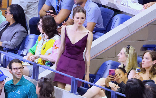 Actress Maude Apatow attends the US Open during the Novak Djokovic vs Learner Tien game in New York on August 24, 2025. (Photo by Dylan Travis/ABACAPRESS.COM)