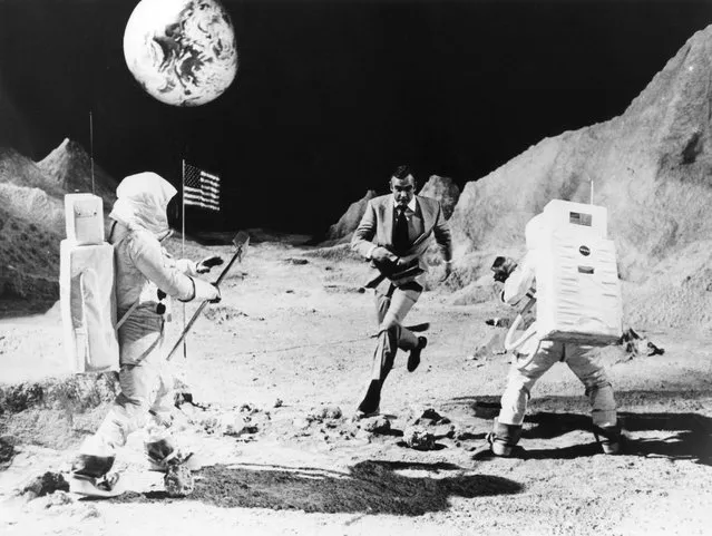 Actor Sean Connery in a scene filming “Diamonds Are Forever” on a replica of the lunar surface at Pinewood studios, Buckinghamshire on July 30, 1971. (Photo by Rex Features/Shutterstock)