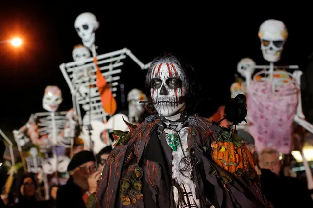 A man dressed as Samhain participates in the Greenwich Village Halloween Parade in Manhattan, New York, U.S., October 31, 2016. (Photo by Andrew Kelly/Reuters)