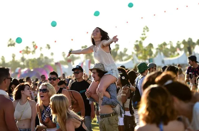 Music fans attend day 3 of the 2015 Coachella Valley Music & Arts Festival (Weekend 1) at the Empire Polo Club on April 12, 2015 in Indio, California. (Photo by Jason Kempin/Getty Images for Coachella)
