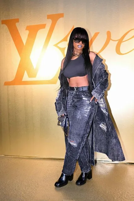 US rap singer Megan Jovon Ruth Pete, aka Megan Thee Stallion, poses for a photocall at the Louis Vuitton Menswear Spring-Summer 2024 show as part of the Paris Fashion Week, central Paris, on June 20, 2023. (Photo by Stefano Rellandini/AFP Photo)