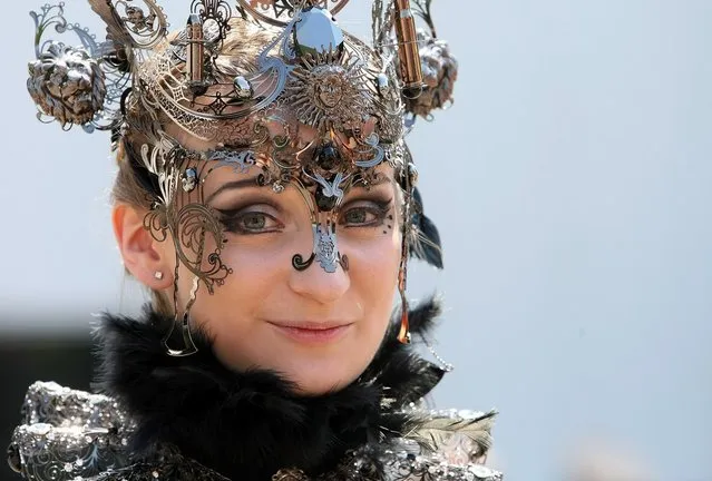 Gothic enthusiasts pose during the annual Wave-Gotik-Treffen music festival on May 26, 2012 in Leipzig, Germany