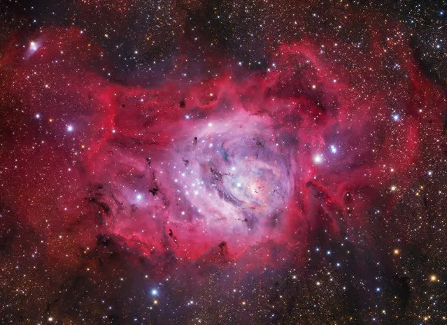 “M8: Lagoon Nebula”. Ivan Eder (Hungary) New stars are formed in the undulating clouds of M8, also commonly referred to as the Lagoon Nebula, situated around 5,000 light years from our planet. (Photo by Ivan Eder/Royal Observatory Greenwich’s Astronomy Photographer of the Year 2016/National Maritime Museum)