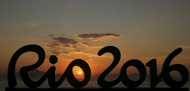 2016 Rio Olympics, Cycling Road, Final, Men's Road Race, Fort Copacabana, Rio de Janeiro, Brazil on August 6, 2016. Sunrise over Fort Copacabana ahead of the Men's Road Race. (Photo by Matthew Childs/Reuters)