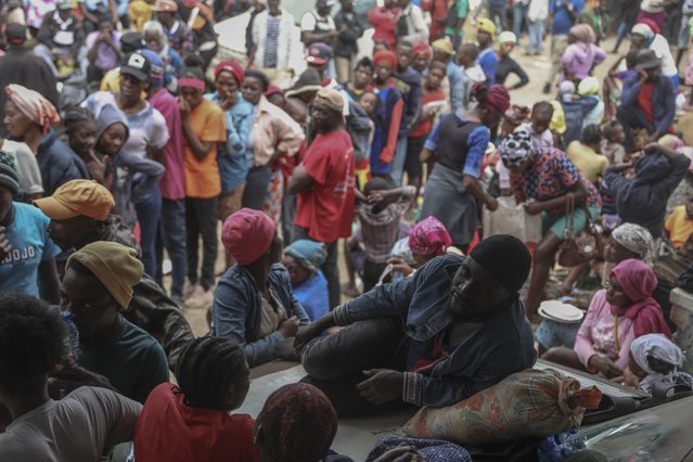 People displaced by armed gang attacks take refuge at the town hall of the Kenscoff neighborhood of Port-au-Prince, Haiti, Monday, February 3, 2025. (Photo by Odelyn Joseph/AP Photo)