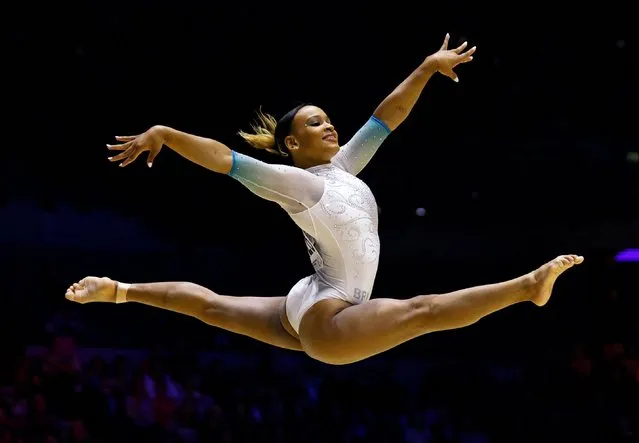 Rebeca Andrade of Brazil performs on the Floor in the women's Individual all-around final at the 51st FIG Artistic Gymnastics World Champi​onships in Liverpool, Britain, 03 November 2022. (Photo by Andrew Boyers/Reuters)