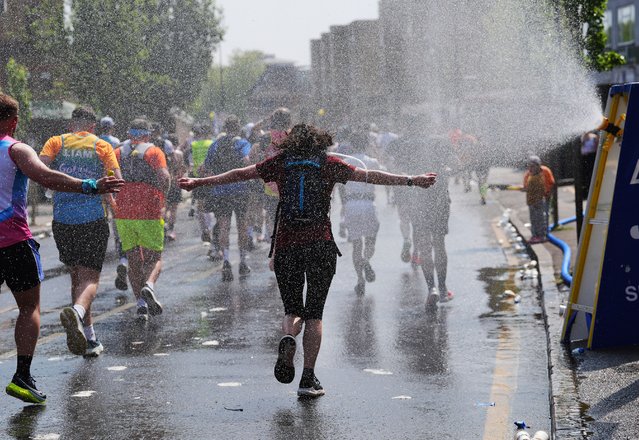 People taking part in the TCS London Marathon on Sunday, April 27, 2025. (Photo by Yui Mok/PA Images via Getty Images)