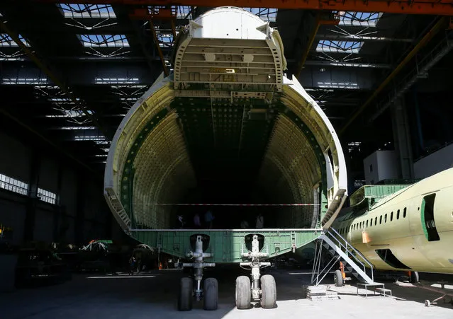 An airframe for the second Antonov-225 Mriya plane is seen at Antonov aircraft plant in Kiev, Ukraine, September 7, 2016. (Photo by Valentyn Ogirenko/Reuters)