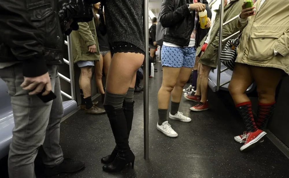 Annual No Pants Subway Ride Takes Place in New York City