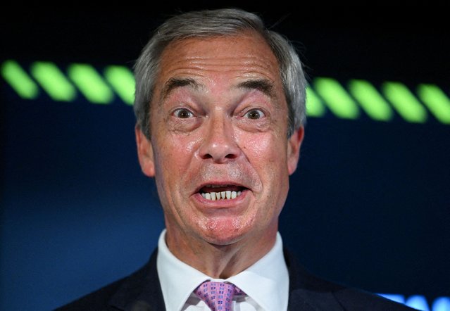 Britain's Reform UK Party leader Nigel Farage speaks at a press conference in London, Britain on July 28, 2025. (Photo by Jaimi Joy/Reuters)