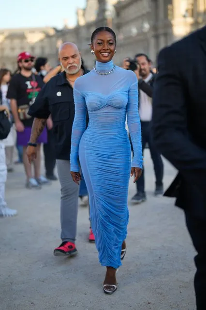 American singer Justine Skye attends the Mugler Womenswear Spring/Summer 2024 show as part of Paris Fashion Week on October 02, 2023 in Paris, France. (Photo by Pichichipixx/Splash News and Pictures)
