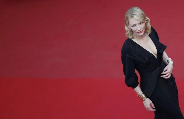 Actress Cate Blanchett poses on the red carpet as she arrives for the screening of the film “Sicario” in competition at the 68th Cannes Film Festival in Cannes, southern France, May 19, 2015. (Photo by Regis Duvignau/Reuters)