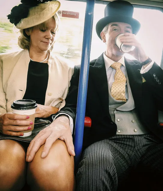 Cup a feel: Richard Gray's image of a smartly dressed couple was highly commended in the mobile category. (Photo by Ricard Gray/Head On)