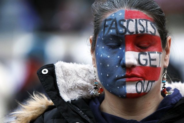 Citizens rally on the Boston Common near the historic Parkman Bandstand, as they call for changes in the policies of US President Donald Trump in Boston, Massachusetts, USA, 04 March 2025. (Photo by CJ Gunther/EPA/EFE)