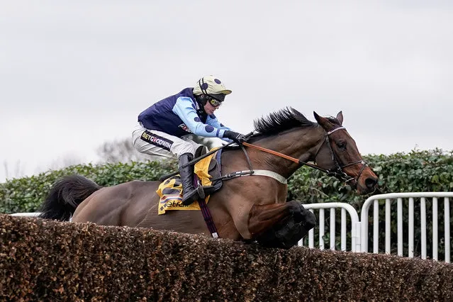 Tom Cannon riding Edwardstone clear the last to win The Betfair Tingle Creek Chase at Sandown Park Racecourse on December 03, 2022 in Esher, England. (Photo by Alan Crowhurst/Getty Images)