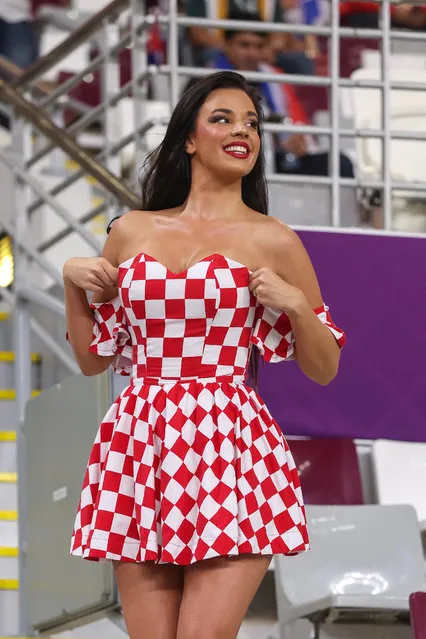The World Cup's so-called “hottest fan” is ready to cheer on her beloved Croatia as she donned a red and white checkerboard mini-dress. Croatian superfan Ivana Knoll warned Canada to "beware" her beloved side as the two teams clash this afternoon, November 28, 2022 at the Khalifa International Stadium. (Photo by Pixsell/The Mega Agency)