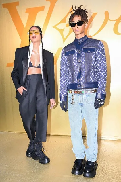 US singer Willow Smith and US actor and singer Jaden Smith pose for a photocall at the Louis Vuitton Menswear Spring-Summer 2024 show as part of the Paris Fashion Week, central Paris, on June 20, 2023. (Photo by Stefano Rellandini/AFP Photo)