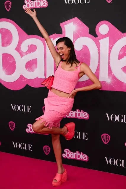 Australian fashion model Charlee Fraser attends the “Barbie” Celebration Party at Museum of Contemporary Art on June 30, 2023 in Sydney, Australia. (Photo by James Gourley/Getty Images)