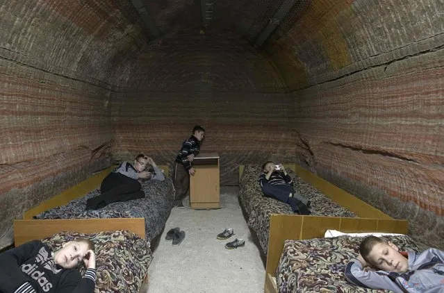 Children rest in the facilities of Belarus' Republican Clinic of Speleotherapy within a salt mine, as part of their treatment, near the town of Soligorsk, south of Minsk, February 19, 2015. (Photo by Vasily Fedosenko/Reuters)