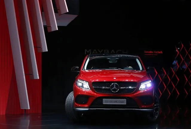 The new Mercedes GLE 450 AMG Coupe is seen during the first press day ahead of the 85th International Motor Show in Geneva March 3, 2015.  REUTERS/Arnd Wiegmann   