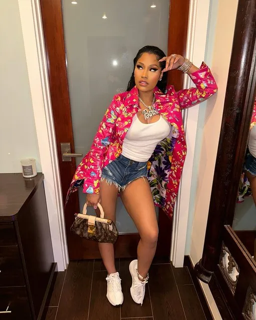 Trinidadian-born rapper Nicki Minaj in the last decade of October 2023 promotes her album “Pink Friday 2” with an appropriate blouse. (Photo by nickiminaj/Instagram)
