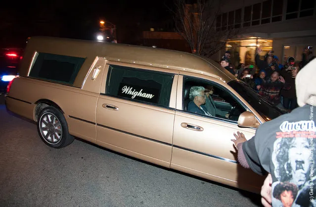 Whitney Houston's body arrives at Whigham Funeral Home