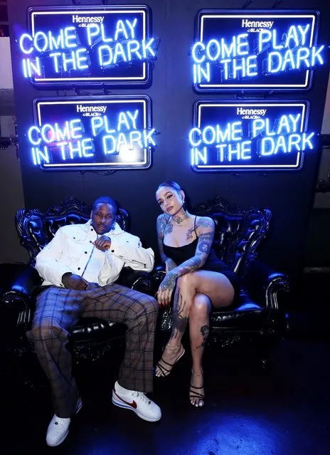 YG and Kehlani attend the Hennessy Black Halloween “Salon Noir” Party in Los Angeles on October 29, 2019. (Photo by Phillip Faraone/LA Exposures)