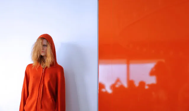 A model for the Ten Pieces collection poses during a runway show at Fashion Week Australia in Sydney, Australia, May 18, 2017. (Photo by Jason Reed/Reuters)