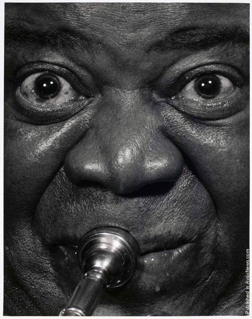 The American trumpeter, singer, composer and conductor Louis Armstrong. New York City, Halsman's studio. 15th April 1966