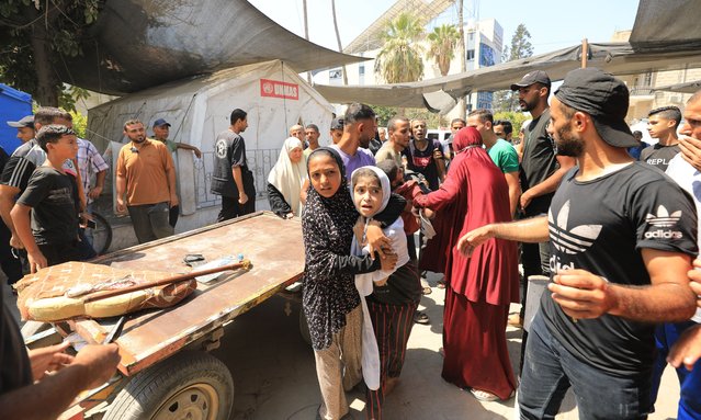 Palestinians who got injured are brought to Al-Ahli Baptist Hospital for treatment after Israeli airstrike on a house belonging to the Abu Samaan family in the Zeitoun neighborhood in the northern Gaza Strip on September 09, 2024. (Photo by Dawoud Abo Alkas/Anadolu via Getty Images)