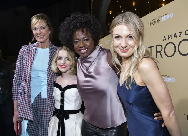 (L-R) Allison Janney, McKenna Grace, Viola Davis, and Lucy Alibar arrive at the premiere of Amazon Studios' “Troop Zero” at Pacific Theatres at The Grove on January 13, 2020 in Los Angeles, California. (Photo by Rodin Eckenroth/Getty Images)