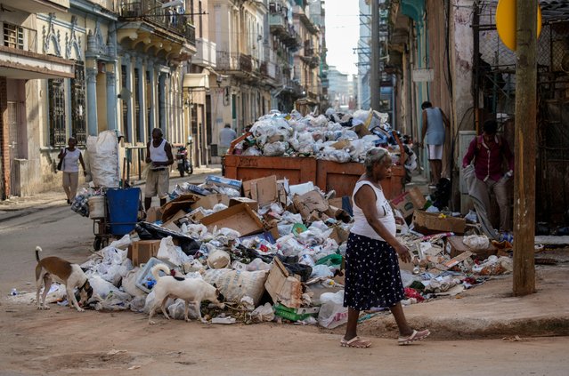 Garbage piles up on a corner in Havana, Cuba, Tuesday, September 24, 2024. (Photo by Ramon Espinosa/AP Photo)