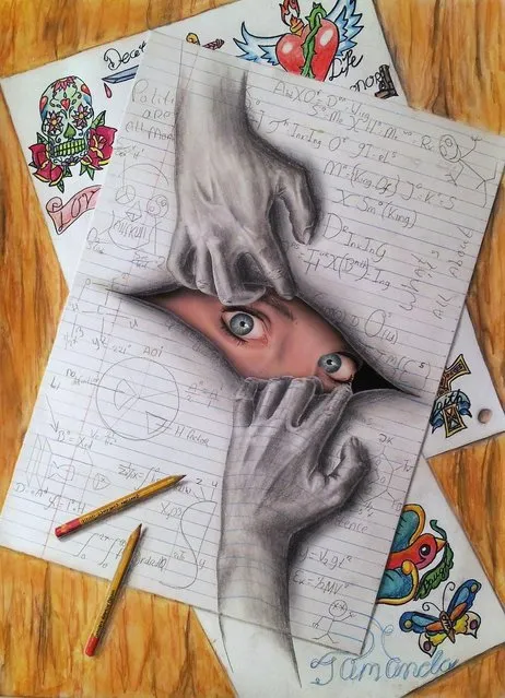 Ramon Bruin’s 3D illustration of hands pulling apart paper to expose a pair of eyes. (Photo by Ramon Bruin/Medavia)