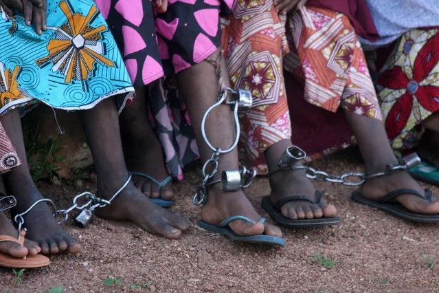 Shackles and padlocks seen on the ankles of some of the female captives rescued by police from a reformation centre in Kaduna, Nigeria on October 19, 2019. (Photo by Reuters/Stringer)
