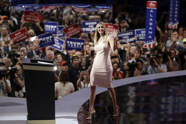 Ivanka Trump, daughter of Republican presidential candidate Donald J. Trump, takes the stage during the final day of the Republican National Convention in Cleveland, Thursday, July 21, 2016. (Photo by Matt Rourke/AP Photo)