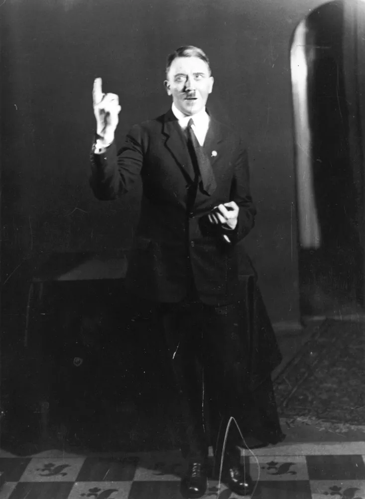 Adolf Hitler Posing to a Recording of One of His Speeches [Oldies]