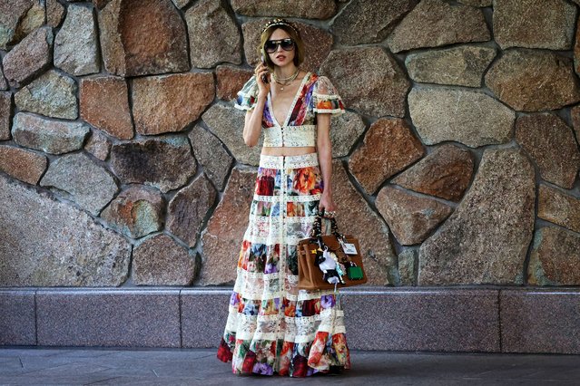 Stacey Bendet Eisner, fashion designer, founder and CEO of Alice + Olivia, arrives at The Sun Valley Resort for the Allen and Company Sun Valley Media and Technology Conference in Sun Valley, Idaho, U.S., July 8, 2025. (Photo by Brendan McDermid/Reuters)