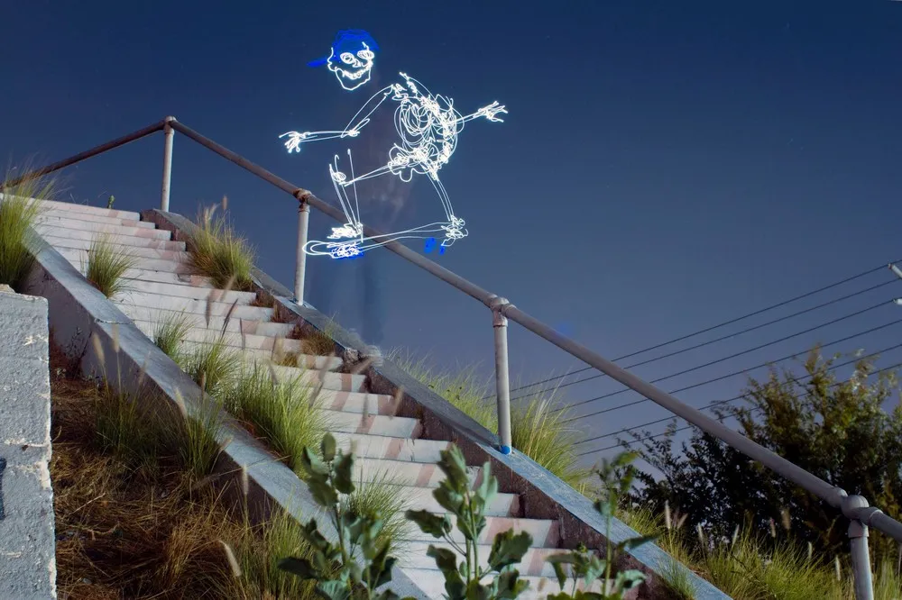 Skateboarding Light Skeletons
