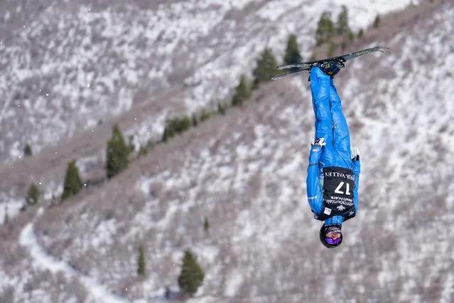 Ukraine's Oleksandr Okipniuk competes during qualifying in the World Cup men's freestyle aerials skiing event, Saturday, February 6, 2021, in Deer Valley, Utah. (Photo by Rick Bowmer)/AP Photo