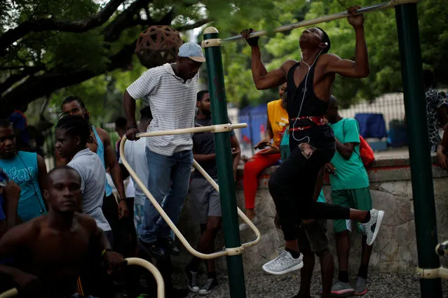 People practice sports in a park of Port-au-Prince, Haiti on July 31, 2018. (Photo by Andres Martinez Casares/Reuters)