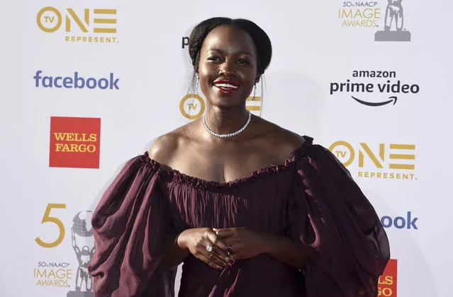 Lupita Nyong'o arrives at the 50th annual NAACP Image Awards on Saturday, March 30, 2019, at the Dolby Theatre in Los Angeles. (Photo by Richard Shotwell/Invision/AP Photo)