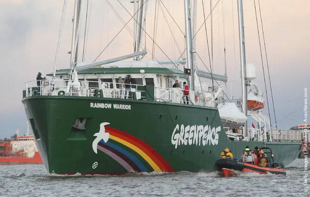 The Rainbow Warrior III, the newest ship of the enivornmental conservation organization Greenpeace