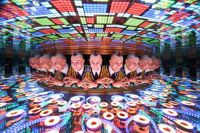 Italian illusionist Arturo Brachetti perfoms in the mirrored mazes of Camera Obscura on August 06, 2024 in Edinburgh, Scotland. His show SOLO which is running at Pleasance’s EICC sees over fifty characters come to life through illusions, transformations and some magic tricks. (Photo by Jeff J. Mitchell/Getty Images)