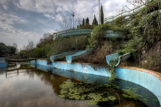 Photographer Niki Feijen for his new book, “Frozen”, photographed several abandoned buildings across Europe. Capturing their haunting beauty from years of decay. Here: Jungle Splash – Slides in abandoned waterpark. (Photo by Niki Feijen)