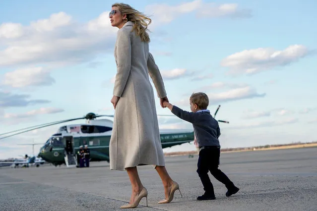 Senior White House Advisor Ivanka Trump and her son Theodore walk from Air Force One at Joint Base Andrews in Maryland, U.S., March 31, 2019. (Photo by Joshua Roberts/Reuters)