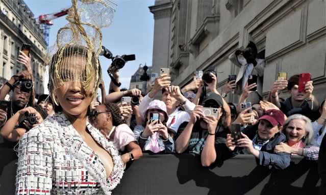 American rapper Cardi B is seen during the Haute Couture Fall/Winter 2023/2024 as part of Paris Fashion Week on July 03, 2023 in Paris, France. (Photo by Vittorio Zunino Celotto/Getty Images)