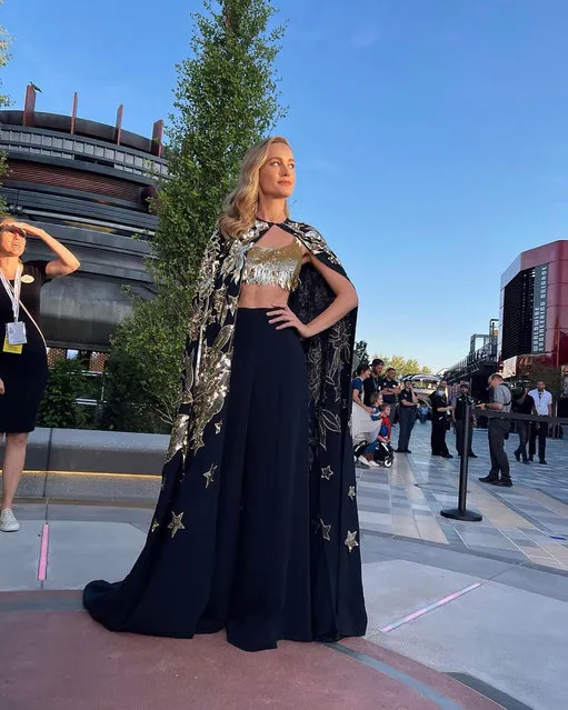 American actress Brie Larson attends Marvel Avengers Campus opening ceremony at Disneyland Paris on July 09, 2022 in Paris, France. (Photo by brielarson/Instagram)