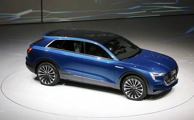 The new Audi e-tron Quattro has its world premiere during the Volkswagen group night ahead of the Frankfurt Motor Show (IAA) in Frankfurt, Germany, September 14, 2015. (Photo by Kai Pfaffenbach/Reuters)