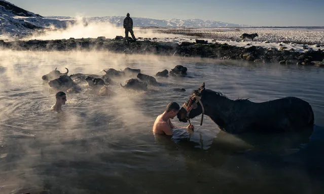 Untitled, Erhan Coral (Turkey, Winner). The hot springs at Güroymak, Bitlis, maintain a temperature of about 40°C, even when the outside temperature is as low as –14°C. (Photo by Erhan Coral/Sony World Photography)