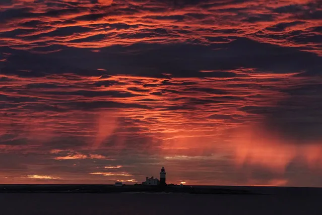 Dawn over Coquet Island, a small island 1.2 kilometres off Amble on the Northumberland coast, UK on September 8, 2020. (Photo by Owen Humphreys/PA Images via Getty Images)